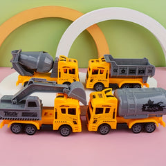 Kids Pull Back Engineering Excavator Mixing Car Model