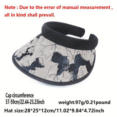 Lace Flower Sequin Visor Hat Wide Brim French Embroidery Sun Hat