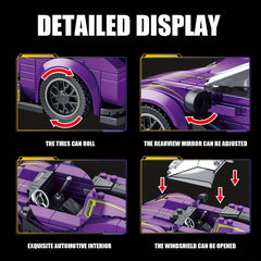TYCOLE 316pcs Racing Car Model Set with Display Case Purple ABS Construction Toy