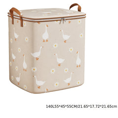 Daisy & Goose Pattern Storage Box Lightweight Zipper Organizer