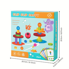 Clip Clip Happy Shape & Matching Wooden Toy for Kids