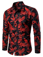 Men's Casual Slim Fit All Over Print Shirt
