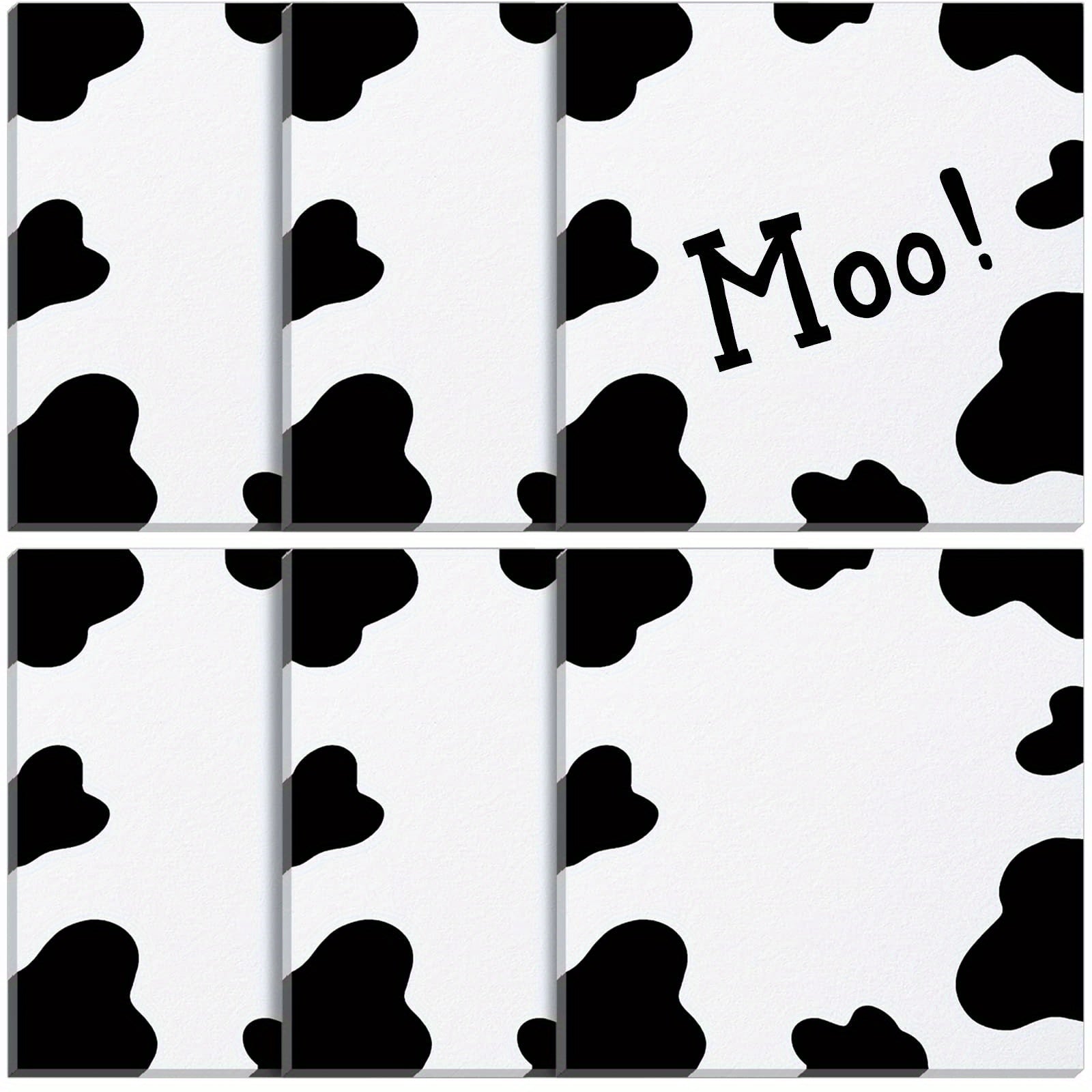 2 Packs Cow Print Sticky Note Pads Self-Adhesive Memo Pads for School