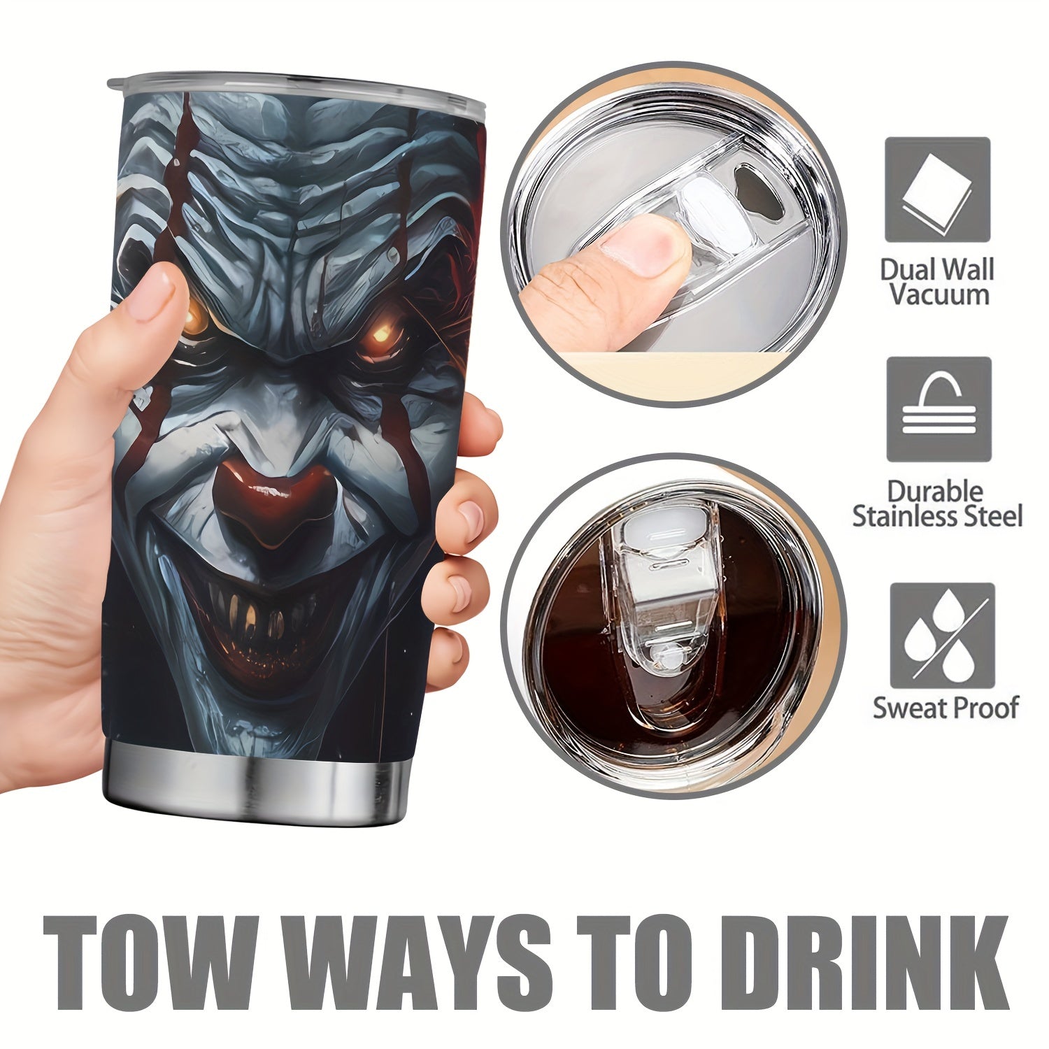 20oz Halloween Stainless Steel Tumbler Insulated Travel Mug