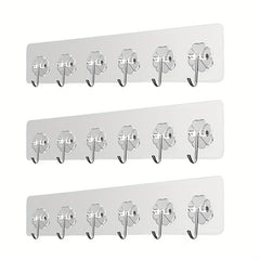 2pcs Heavy Duty Wall Hooks for Hanging Clothes and Towels Adhesive Hooks Clear