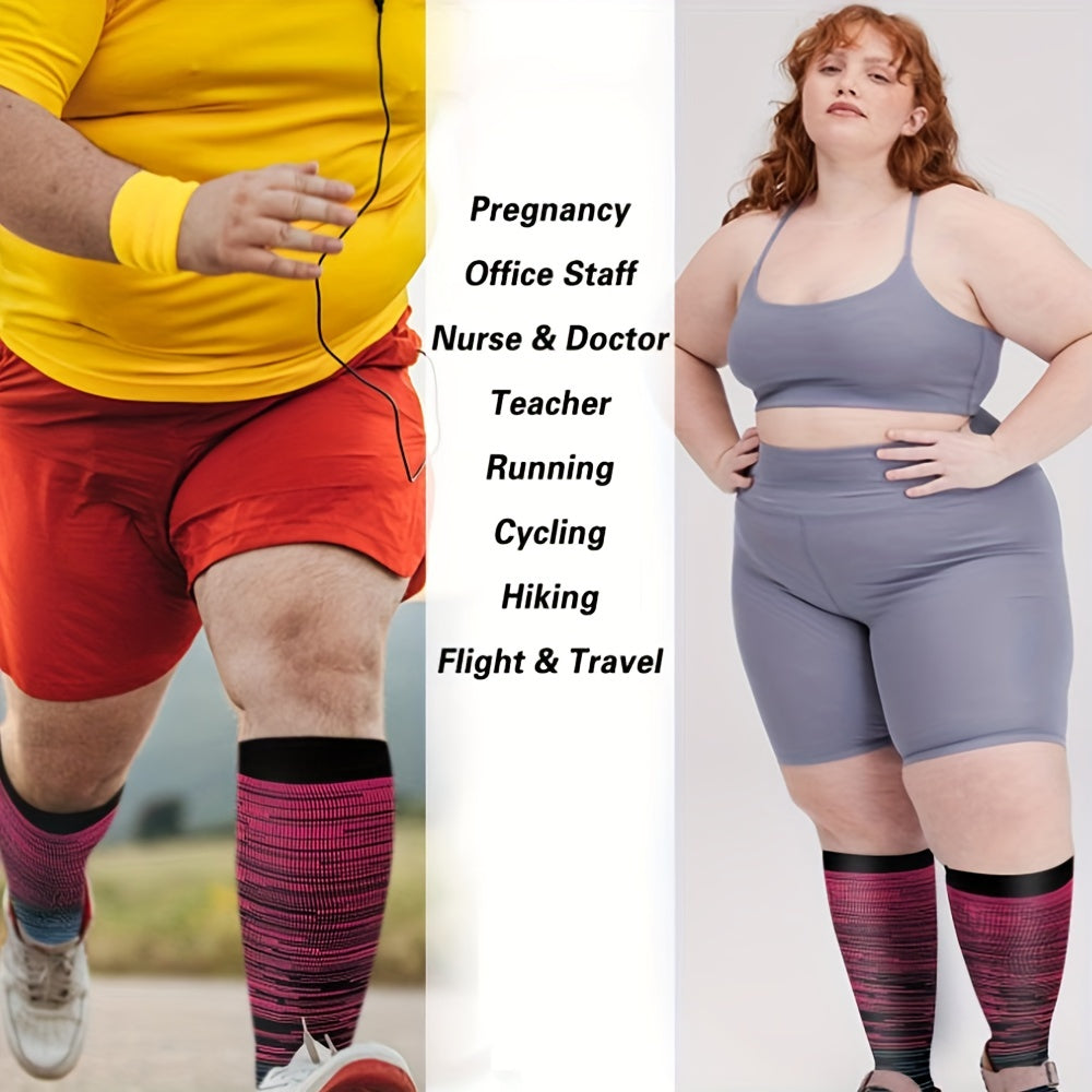 3 Pairs Plus Size Compression Socks For Women & Men 15 20 Mmhg Extra Wide Calf