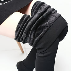 2 Pairs Plus Size Plush Lined Slimming High Stretch Warm Tights