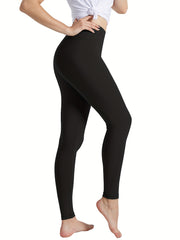 Solid High Waist Leggings Casual Bodycon Long Length Workout Leggings