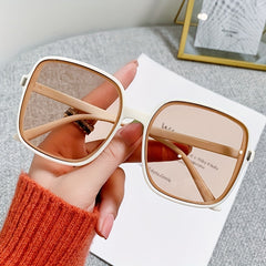 Oversized Ombre Lens Sunglasses Men Women Block Square Frame Glasses UV400