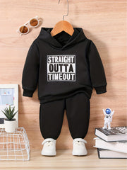 Toddler Sweatshirt Set STRAIGHT OUTTA TIMEOUT Print Casual Outfit