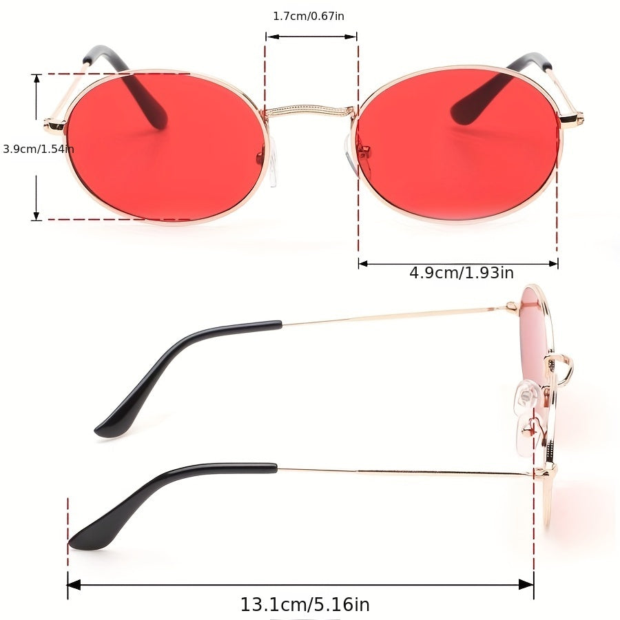 Steampunk Oval Metal Frame Sunglasses Vintage Style UV400
