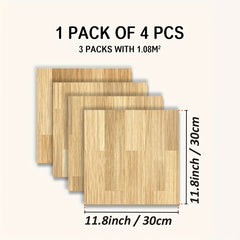 Classic Wood Grain Waterproof Floor Stickers Set of 4