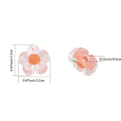 50pcs Transparent Acrylic Flower Beads for DIY Jewelry Making