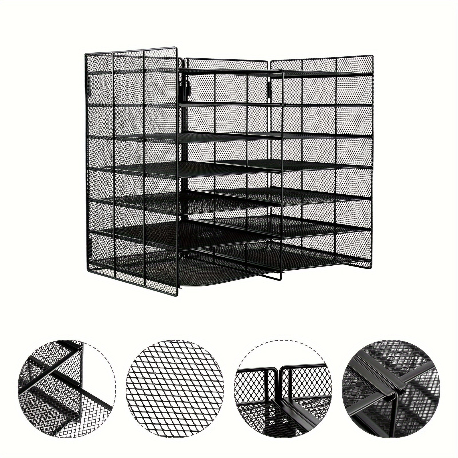 Bilateral Grid Desktop Document Organizer 12 Tray Paper Sorter Home & Office