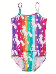 Toddler Girls Mermaid Print One Piece Swimsuit