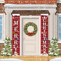 2pcs Christmas Decoration Couplet Indoor And Outdoor Door Curtain