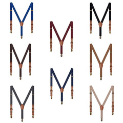 Kids Retro Y Shape Solid Suspenders Adjustable