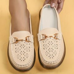 Women's Metal Decor Mules Hollow Out Flat Shoes