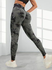 Tie Dye Butt Lifting Yoga Sports Leggings High Waist
