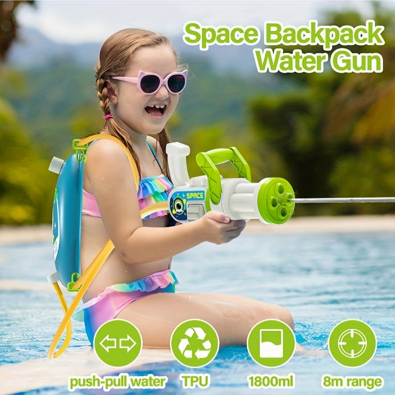 Gibbs TPU Backpack Water Gun Summer Space & Dinosaur Theme Vibrant Mixed Colors
