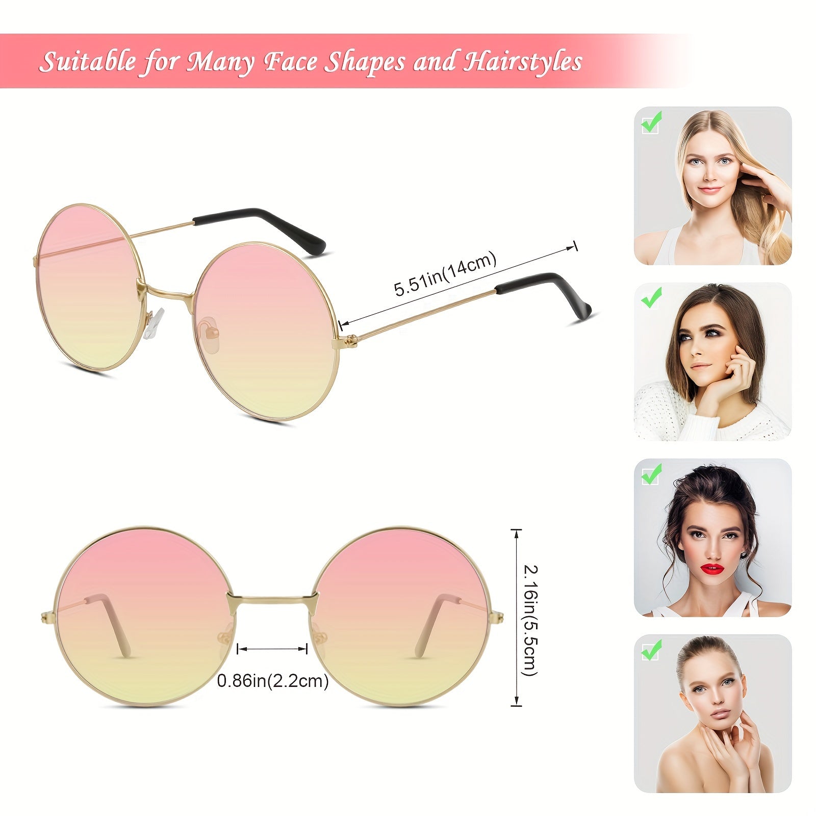 10 Pairs Kids Round Frame Sunglasses UV Protection Sunshade