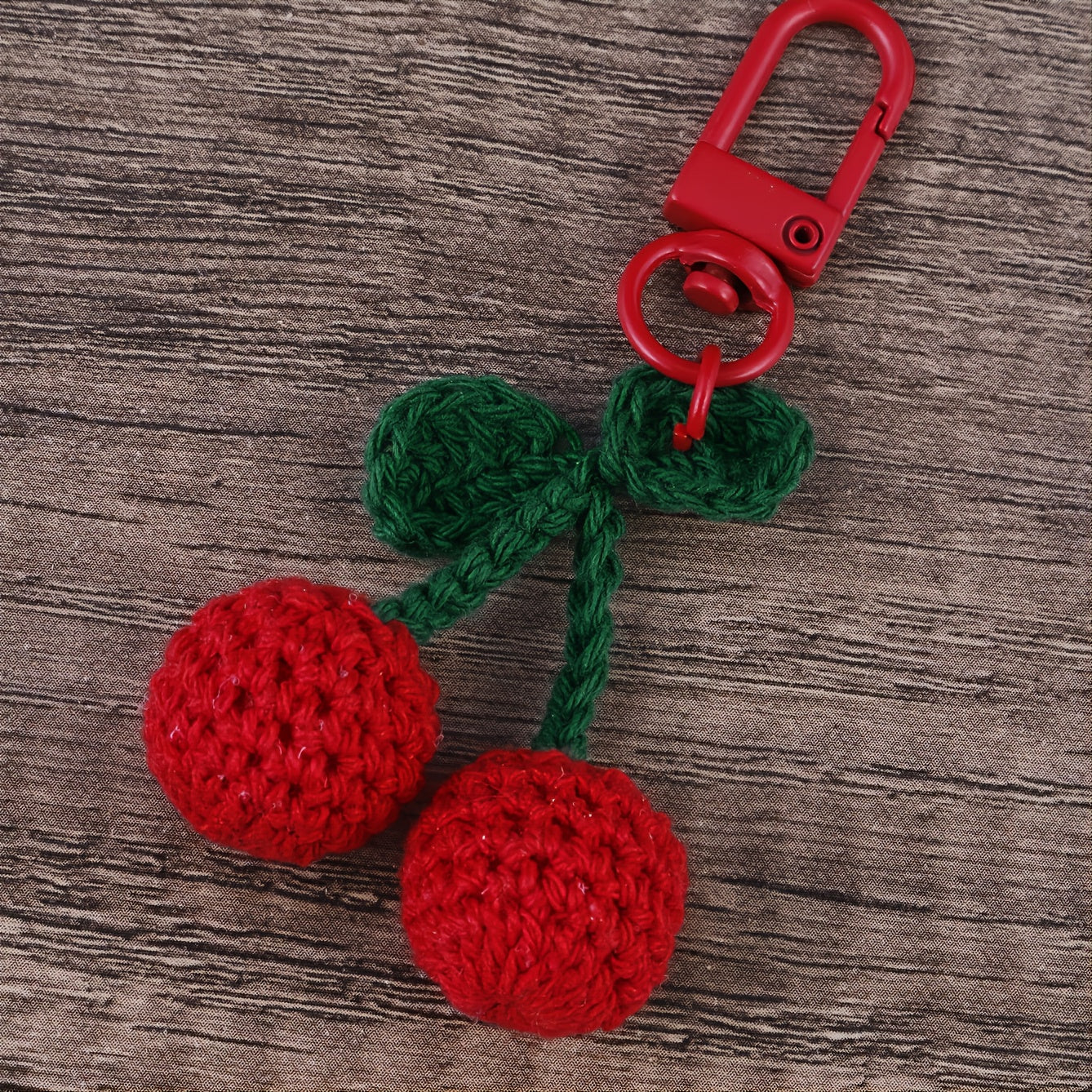 Wool Hand Hook Needle Cherry Ball Bag Keychain Pendant
