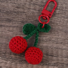 Wool Hand Hook Needle Cherry Ball Bag Keychain Pendant