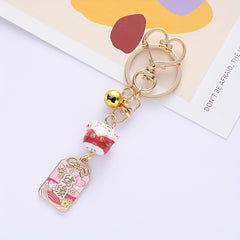 Alloy Cat Lucky Charm Keychain Bag Key Decoration Year Gift