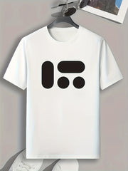 Symbol Pattern Print Men's Comfy Sports T shirt for Fitness Activities
