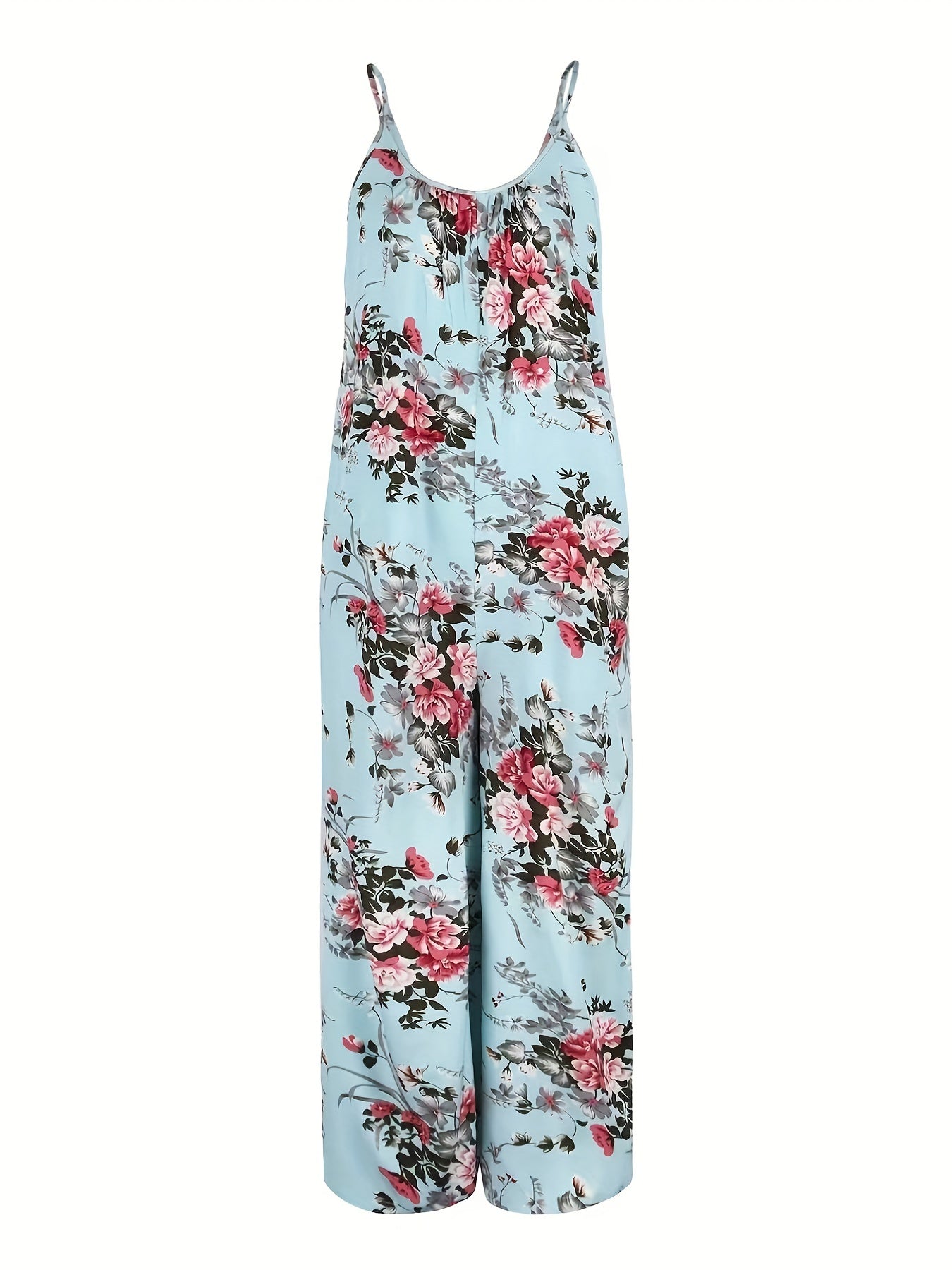 Floral Print Wide Leg Cami Jumpsuit