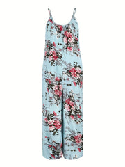 Floral Print Wide Leg Cami Jumpsuit