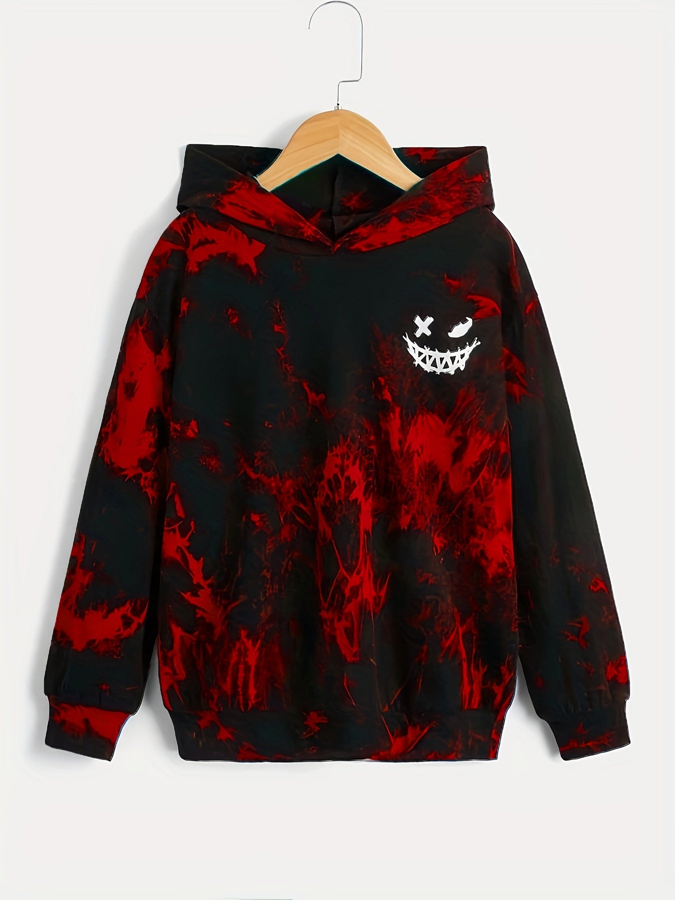 Boys Smudge Print Hoodie Pullover Top Sweatshirt