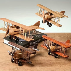 Wooden Retro Aircraft Ornaments Creative Home Desktop Aircraft Model