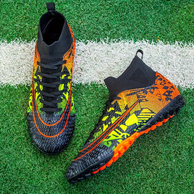 Unisex Turf Football Boots Anti Skid Breathable Lace Up Soccer Cleats
