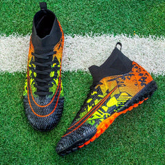 Unisex Turf Football Boots Anti Skid Breathable Lace Up Soccer Cleats