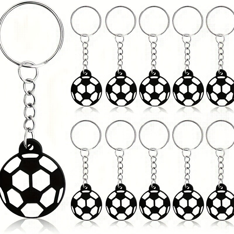 6pcs Football Keychain PVC Soft Rubber Soccer Ball Toy