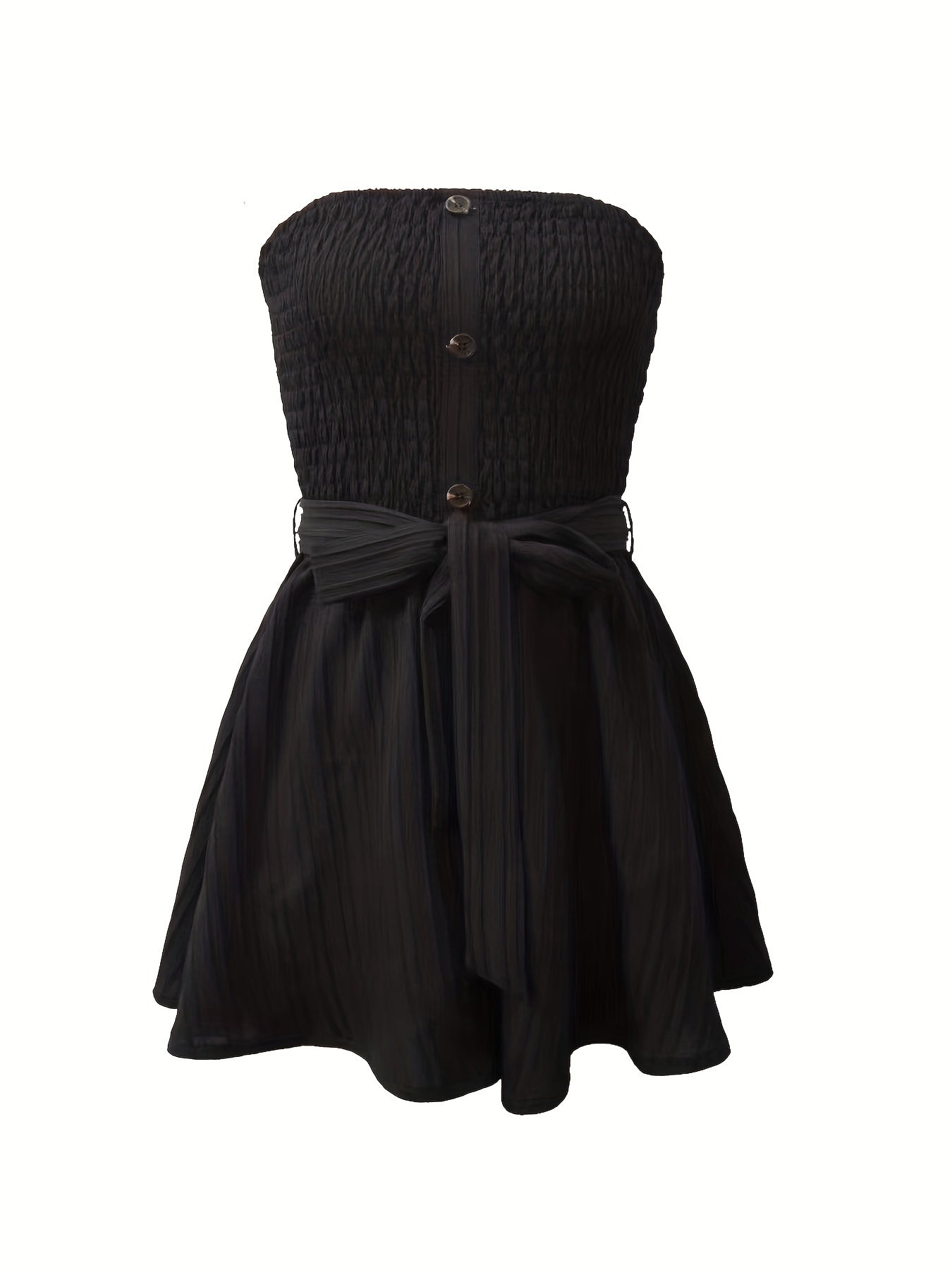 Off Shoulder Solid Ruched Wide Leg Romper