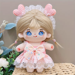 7.87in Doll Clothes Dress Headwear 2pcs Set Doll Accessories Girls Birthday