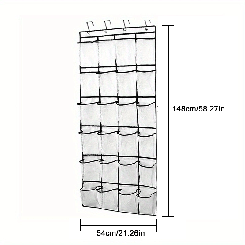 Over The Door Shoe Rack with 28 Large Mesh Pockets Organizer