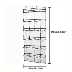 Over The Door Shoe Rack with 28 Large Mesh Pockets Organizer