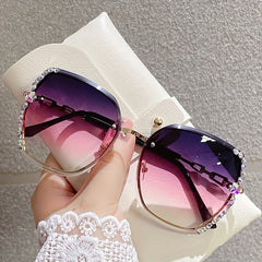 Oversized Cat Eye Gradient Lens Sunglasses for Women Men