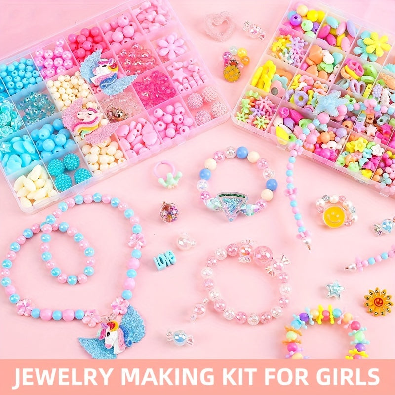 Colorful Beads Jewelry Making Kit For Girls with Snap Beads