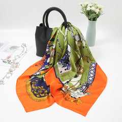 Women's Square Silk Scarf Bandana Print Neck Shawl Scarves