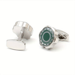 Creative Gear Shaped Silver Men's Cufflinks XK23015