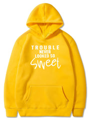 Girls Sweet Trouble Print Hooded Sweatshirt