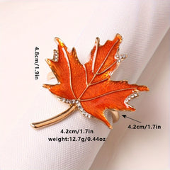 1Pc Maple Leaf Napkin Rings Cast Iron Plants Shaped Napkin Buckles