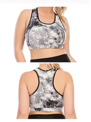 Random Print Sports Bra Women's Plus Medium Stretch Yoga