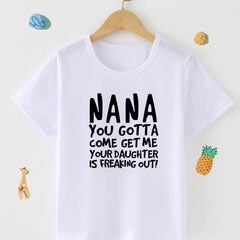Boy's Funny Letter Print Short Sleeve T-shirt for Summer