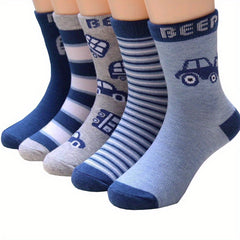 Kids Thin Breathable Crew Socks Cartoon Pattern Socks