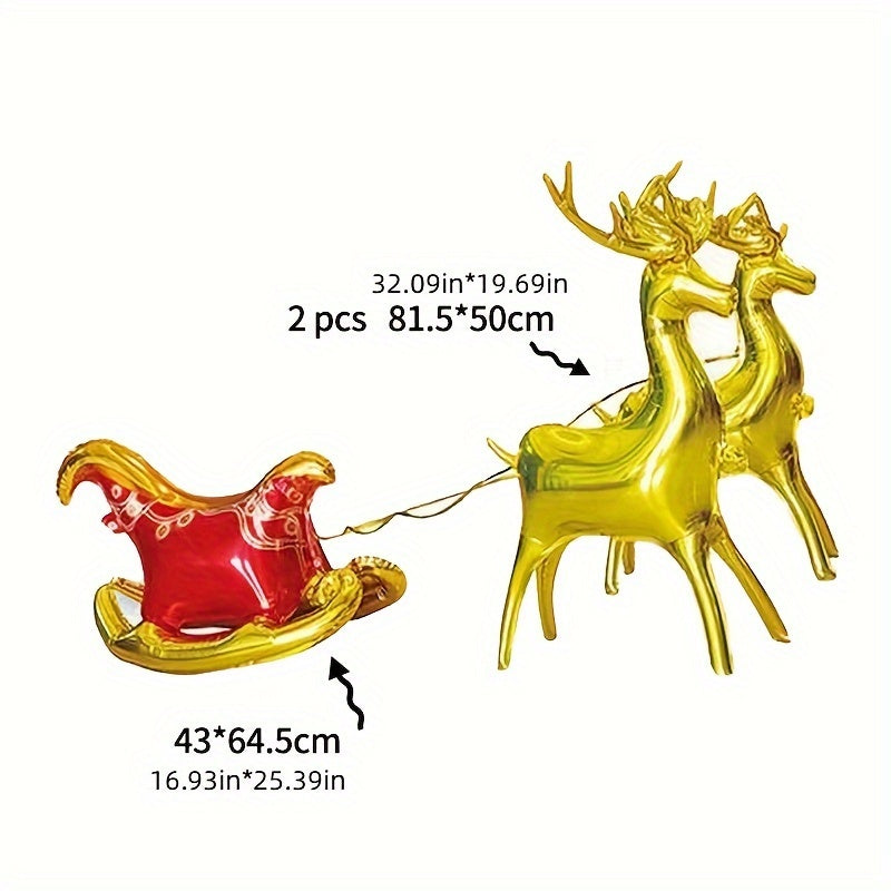 XL Christmas Reindeer Balloon Decor 3D Standing Sled Deer